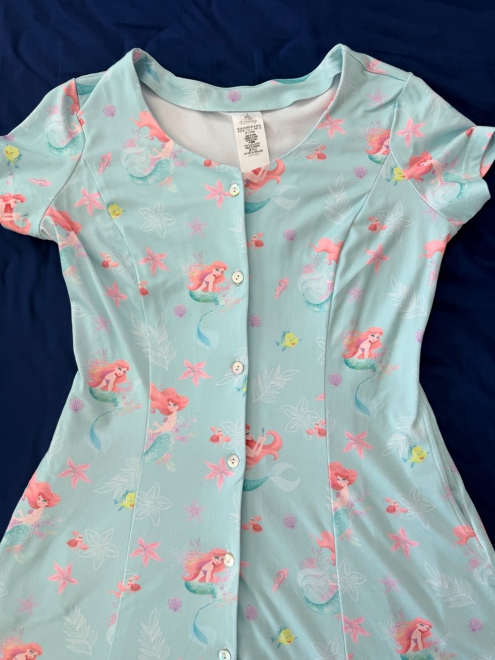 Disney Women’s Mint mini Dress with Pink Little Mermaid Print